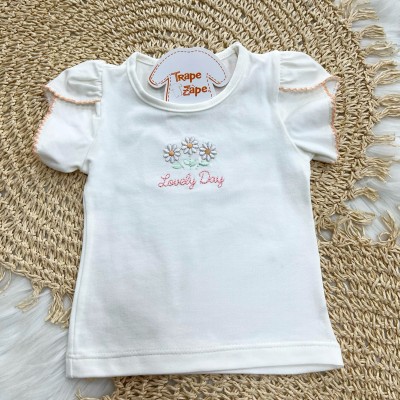  Conjunto Blusa Lovely Day e Shorts Rosa com Florzinhas